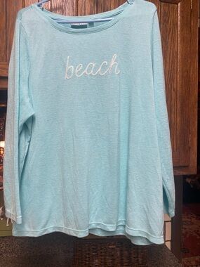 Belle Beach by Kim Gravel  1X Long Sleeve Top